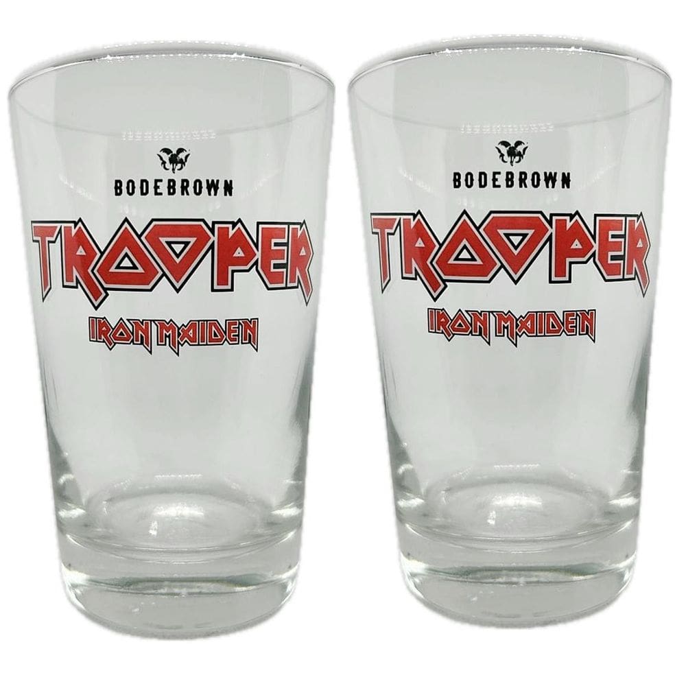 2 Copo Cerveja Iron Maiden Trooper 350Ml Caldereta Oficial