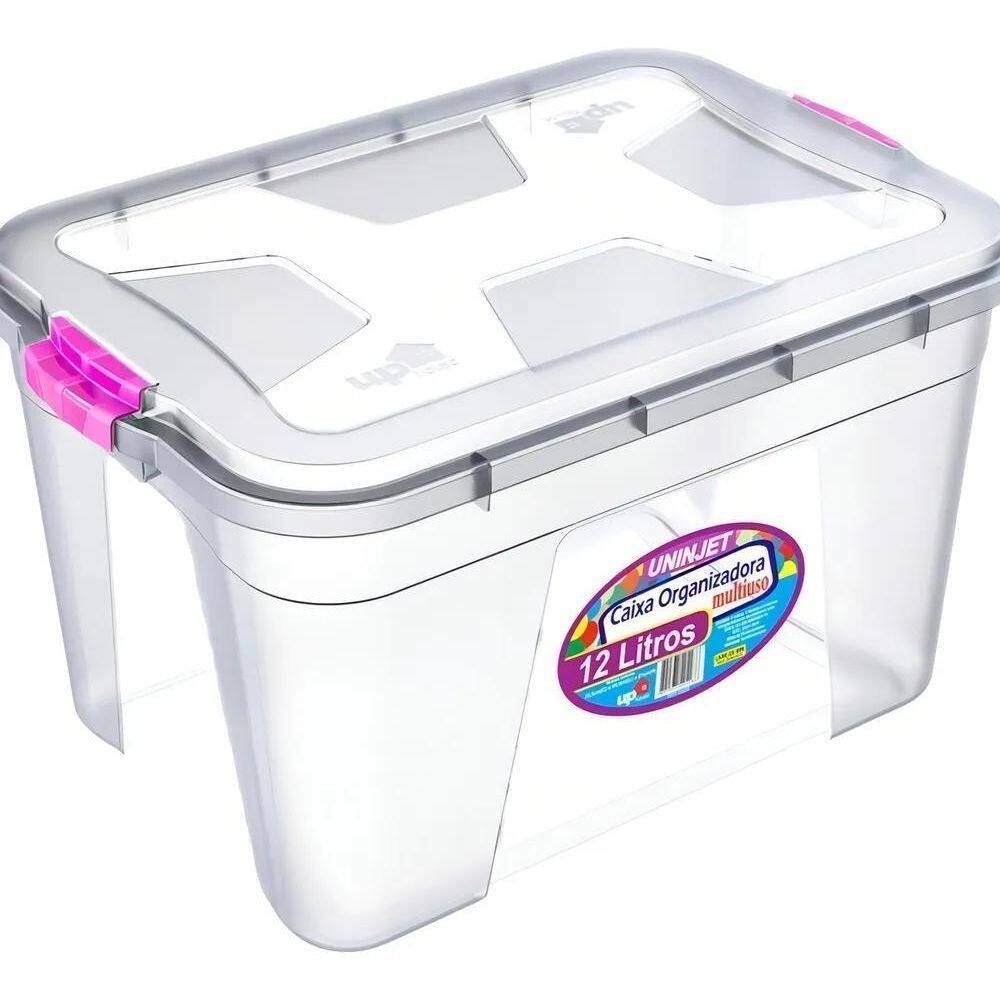 2X Uninjet Caixas Decorativas Organizadora Multiuso Transpar