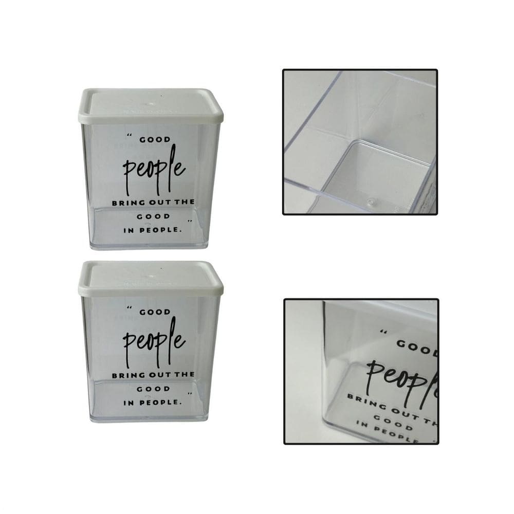 Kit 2 Potes Herméticos Organizadores Alimentos Sabão 615Ml