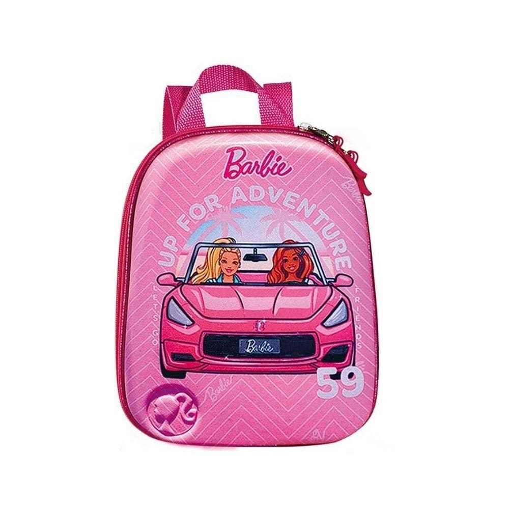 Mochila Escolar Infantil Barbie Conversível Rosa Tamanho P