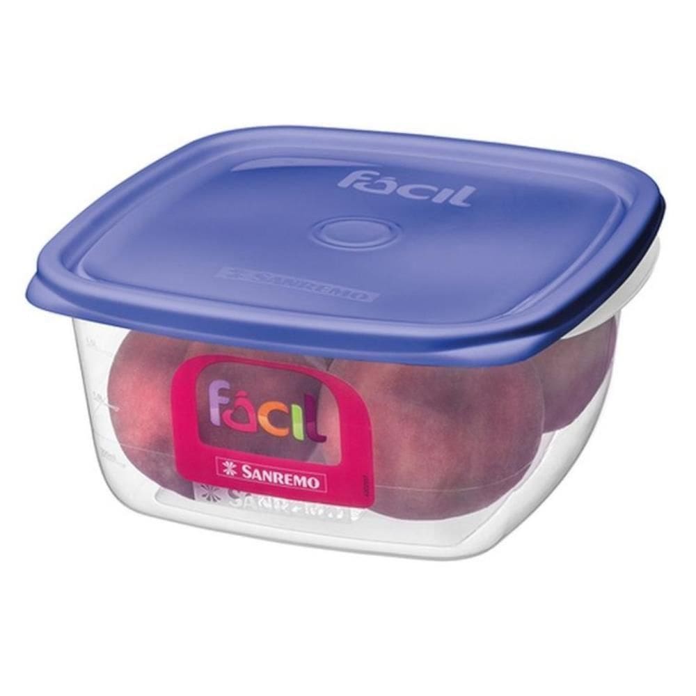 Pote Quadrado Cores 1900ml - 130-6 - Sanremo Pote Quadrado 1,9l 130-6 Sanremo