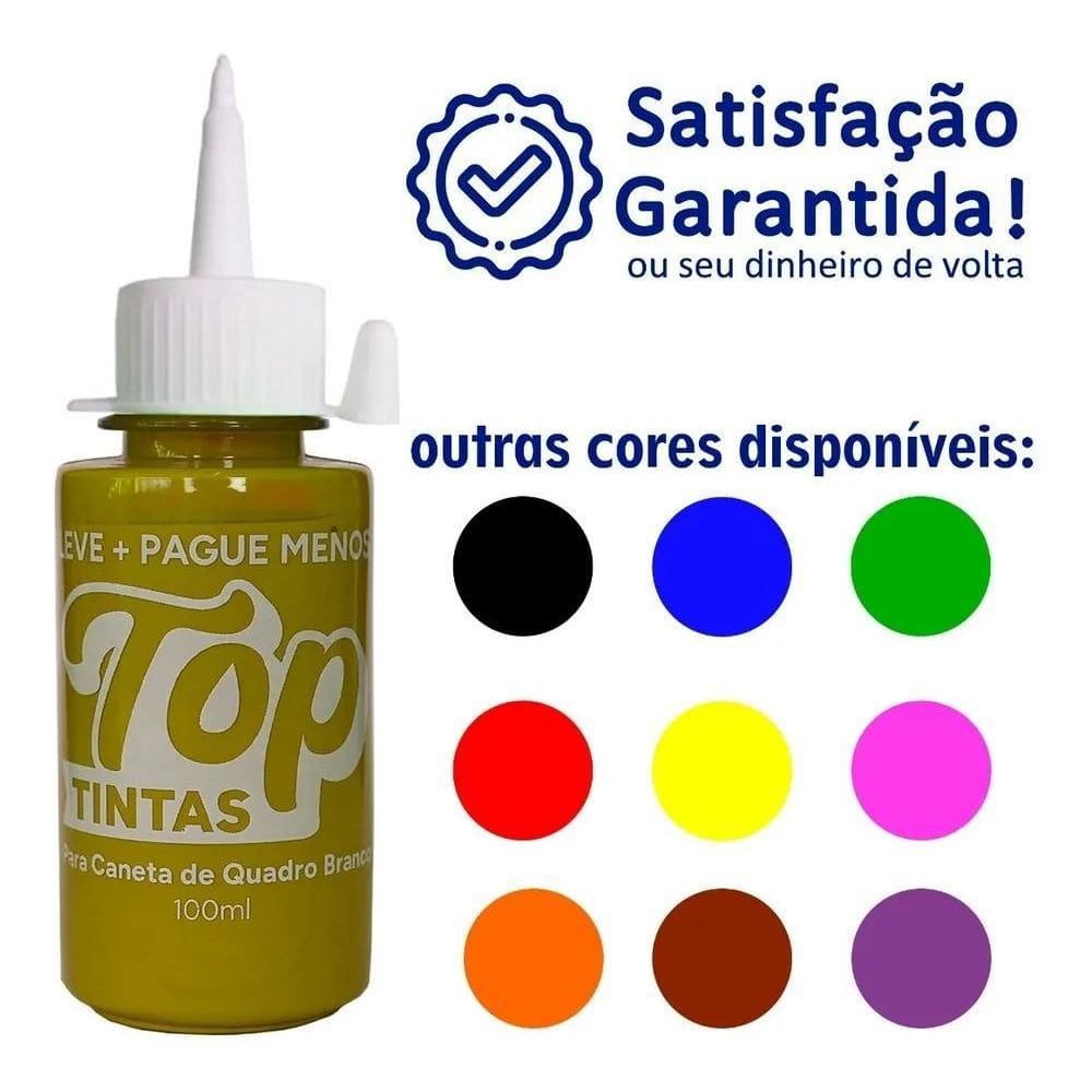 Tinta Caneta Pincel Marcador Quadro Branco 100Ml Top Amarel