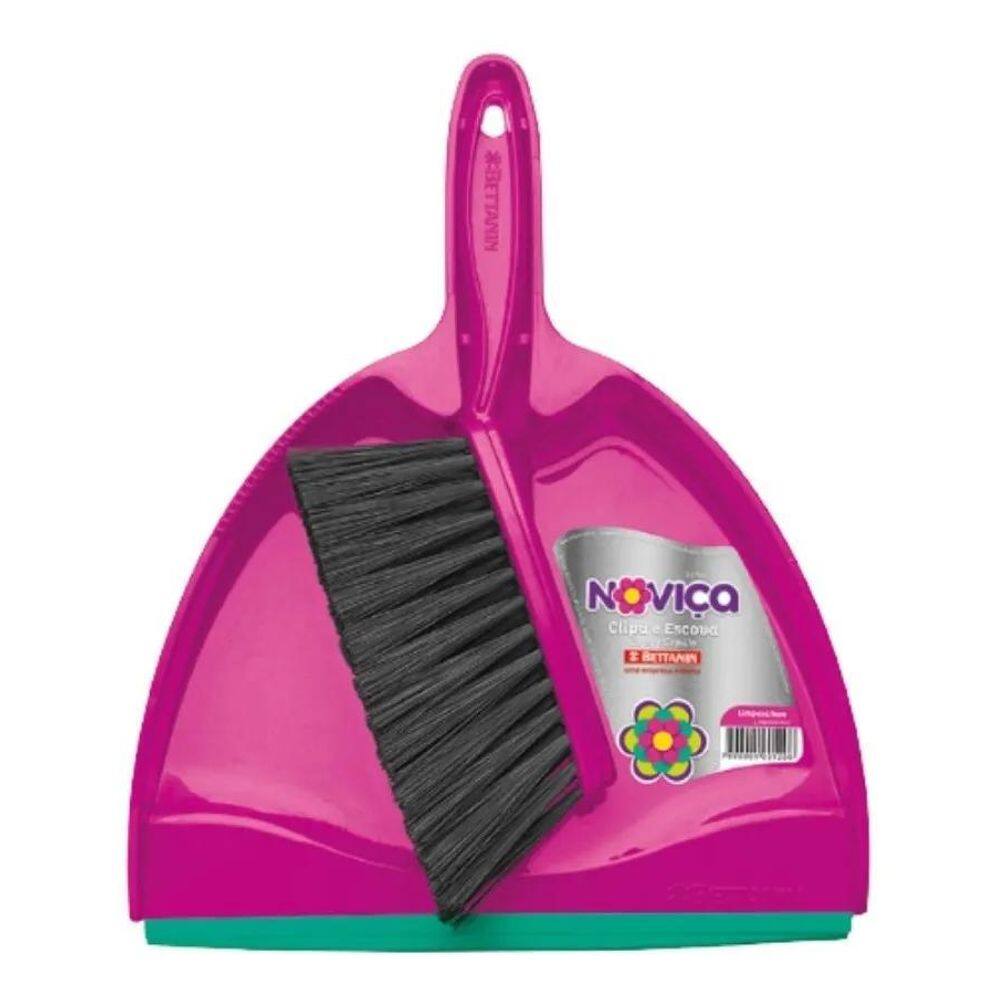 Pá De Lixo Com Escova Clipá - Bt120 Noviça Rosa