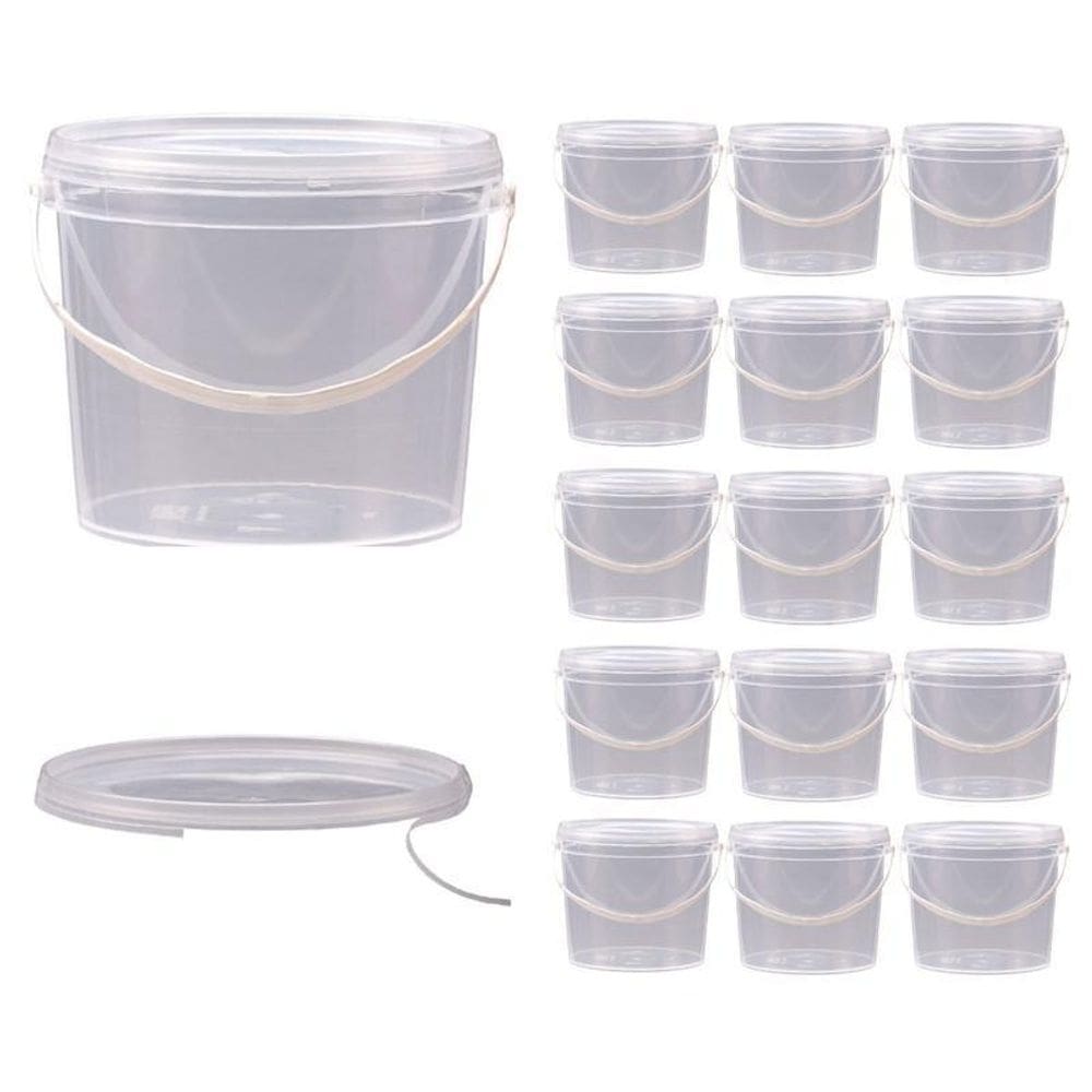 Balde Transparente Com Tampa Travante 15 Pçs