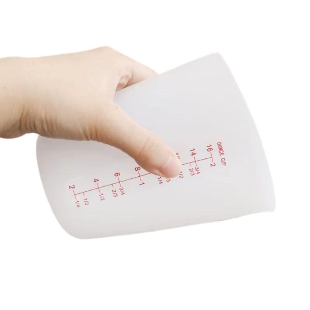 Copo Medidor Dosador Silicone Flexível Jarra Medidora Graduado 500ml Química Confeitaria Xícara Cozinha Culinária Multiuso
