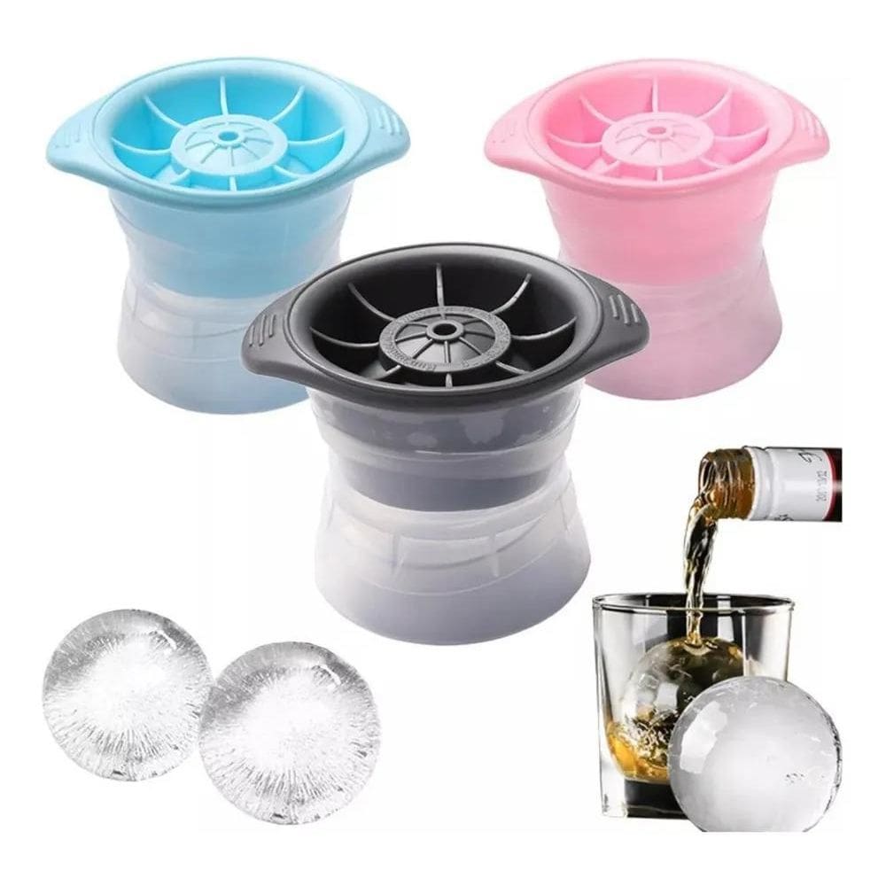 Kit De 3 Formas De Gelo Esférica Bola Para Drinks E Whisky