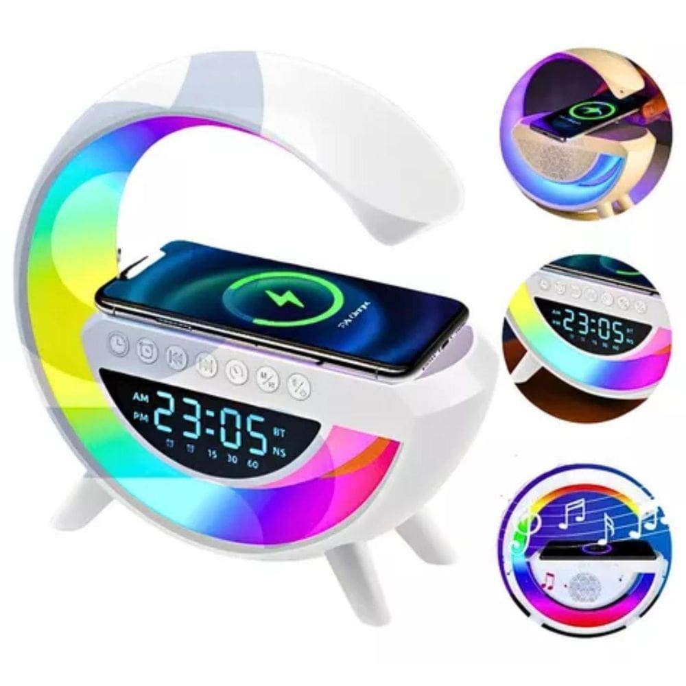 Luminária G Speaker Led Rgb Som Carregador Sem Fio