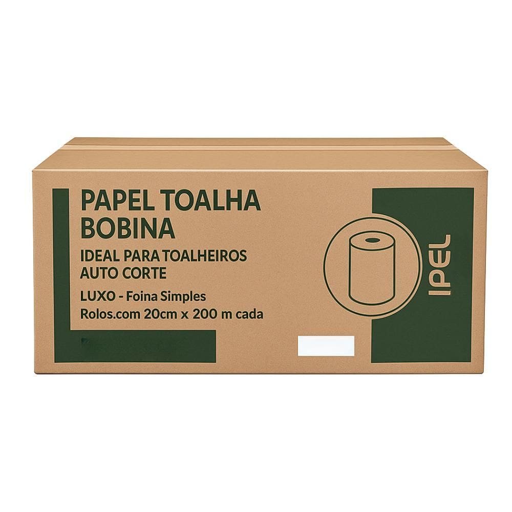 Papel Toalha Para As Mãos Bobina Com 6 Rolos 20Cm X 200M