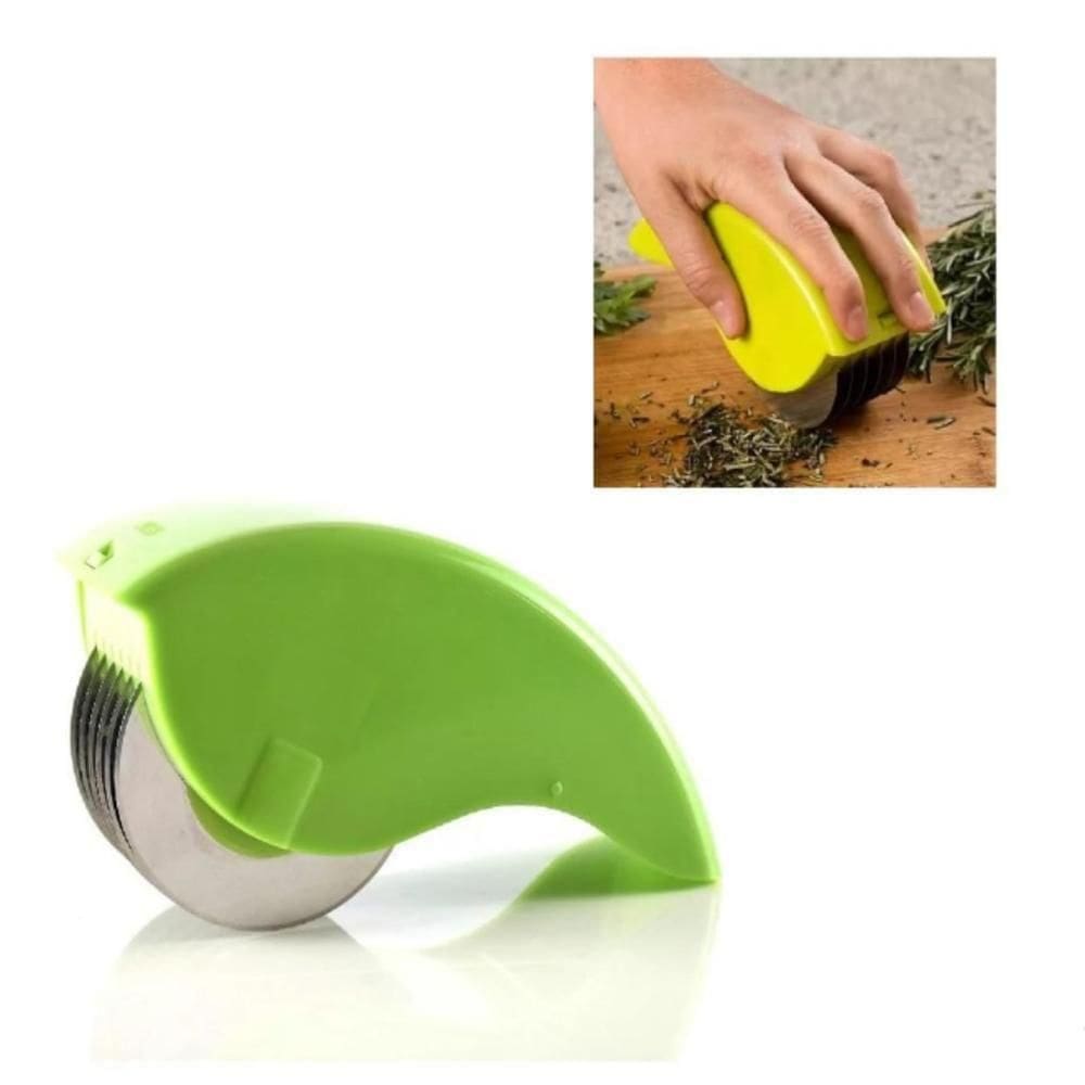 Picador De Temperos Cortador Ervas Massas Macarrão 6 Lâminas Inox Rolo Moedor Fatiador Triturador