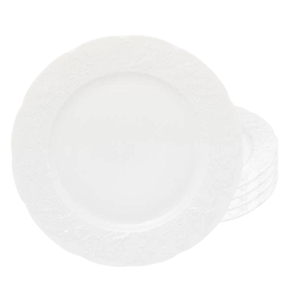 Jogo De Pratos Raso Kit 4 Peças 27Cm Branco Limoges Vendange