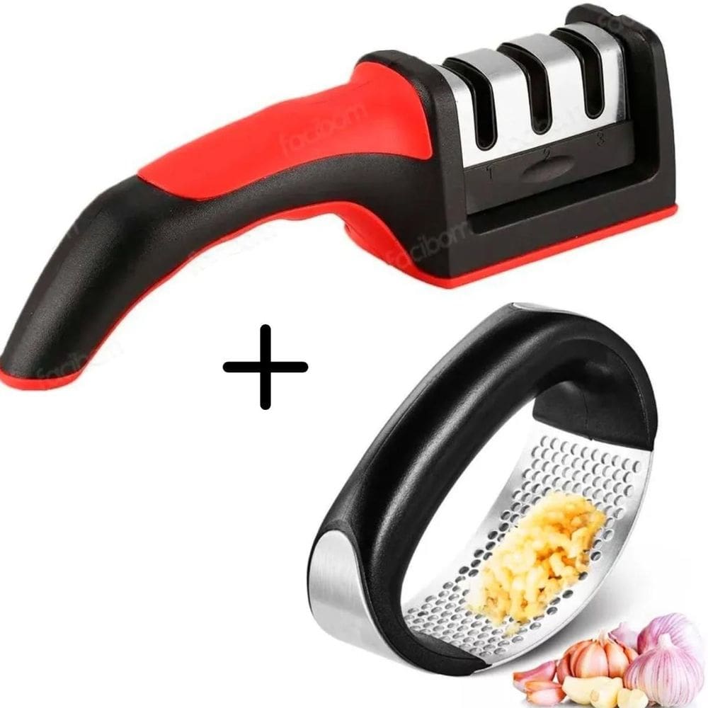 Kit Espremedor + Afiador Ergonômico Compacto