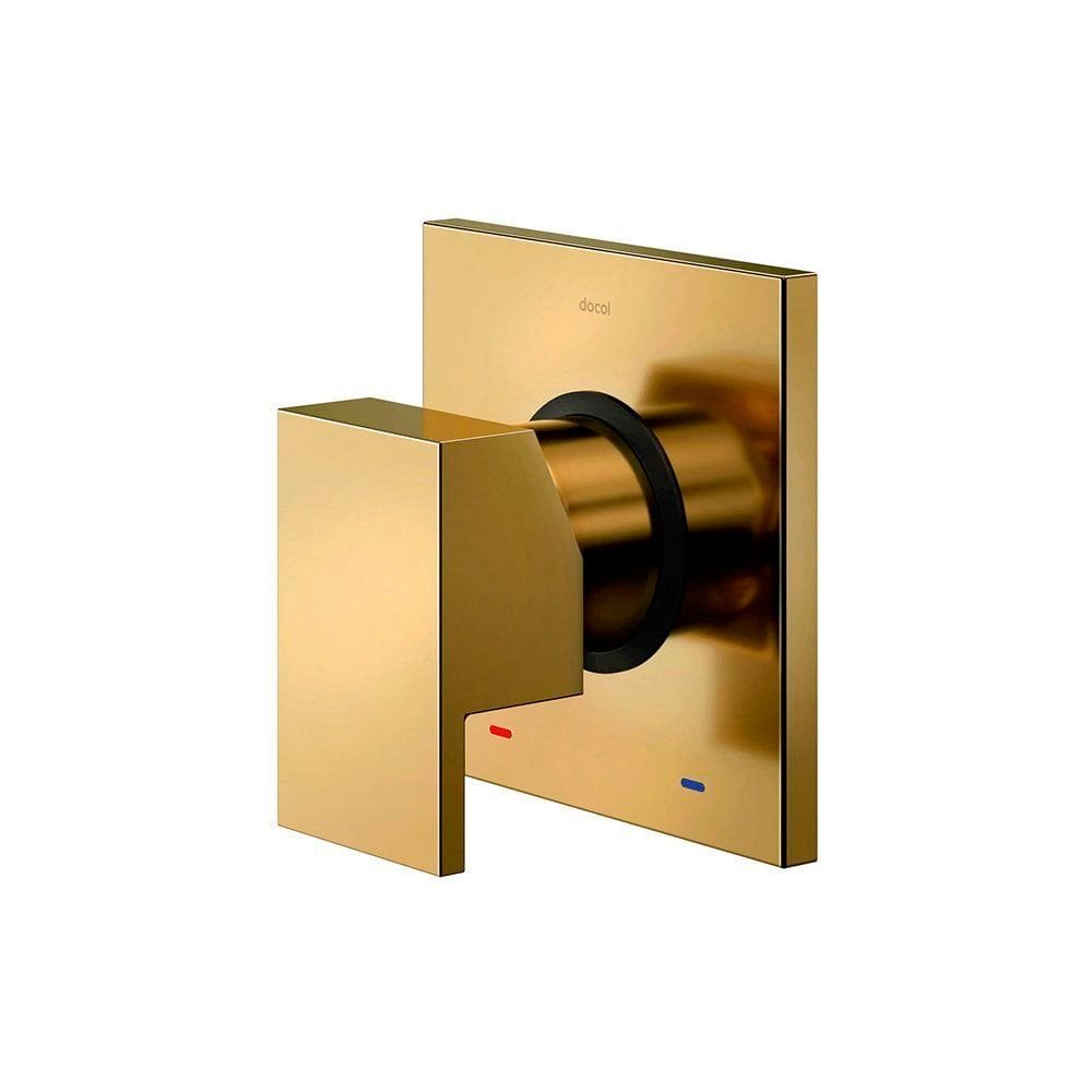 Acabamento Monocomando Chuveiro e Ducha Higiênica Docol New Edge Base Deca 90021756043 Ouro Polido