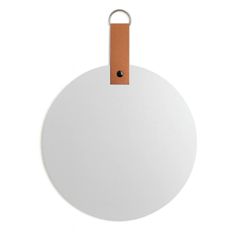 Espelho Decorativo Parede Redondo 28Cm Alça Sintética