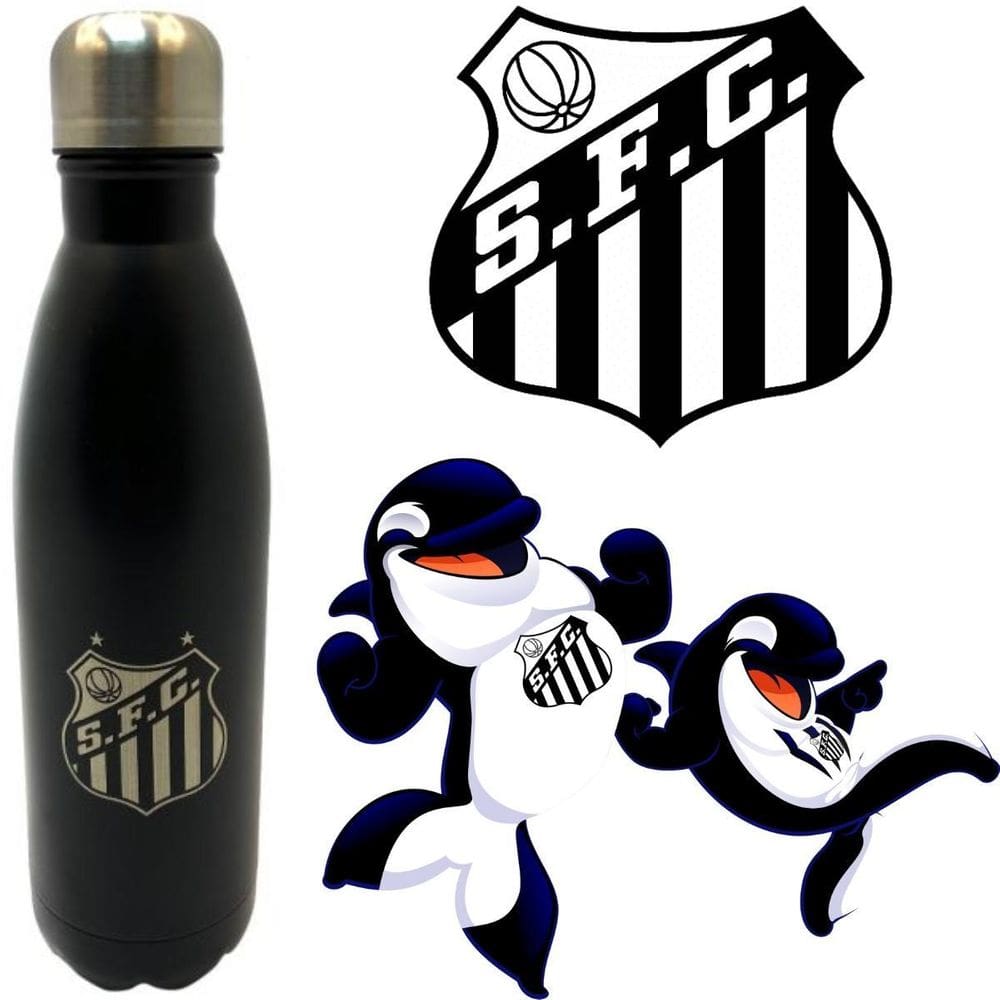 Vasilha Esportiva De Aço Inoxidável Santos 750Ml E Oficial