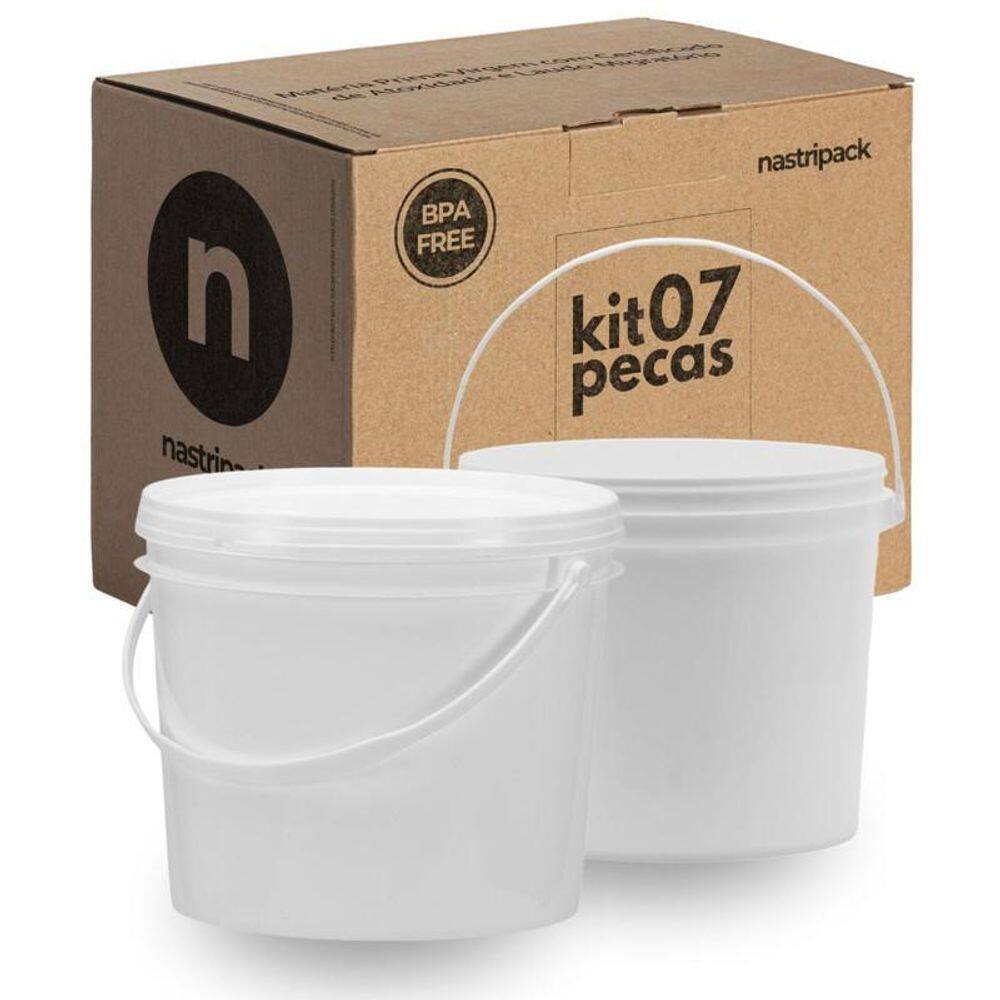 Balde Para Armazenar Tinta Velha 1.8L Branco 7 Pçs