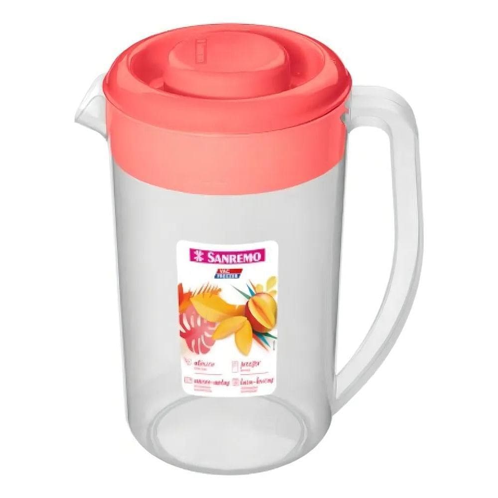 2X Jarra Agua Suco Plástico Vai No Freezer Sanremo 2 Litros