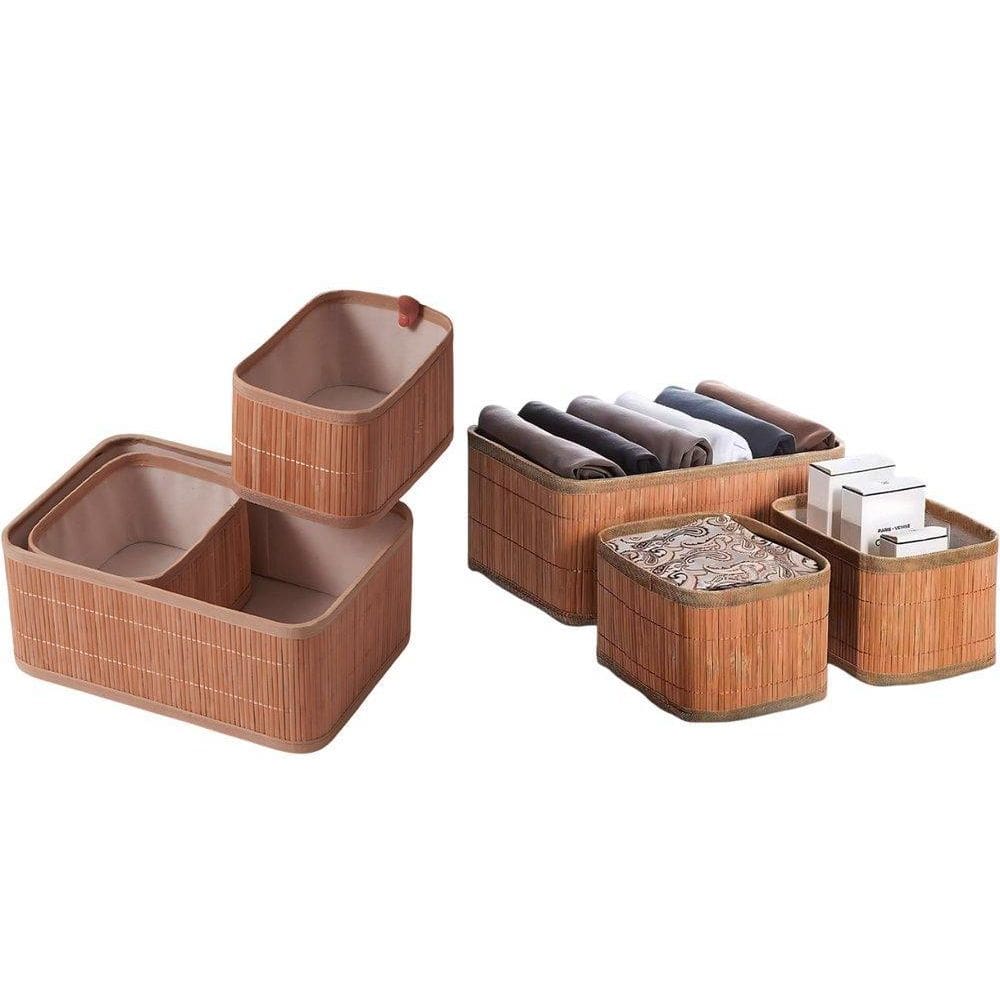 Conjunto 3 Cesto Organizador Em Bambu