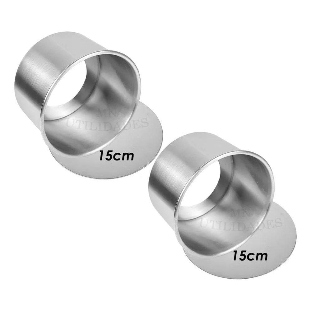 2X Kit 2 Forma Redonda 15X10 Fundo Removível Alumínio