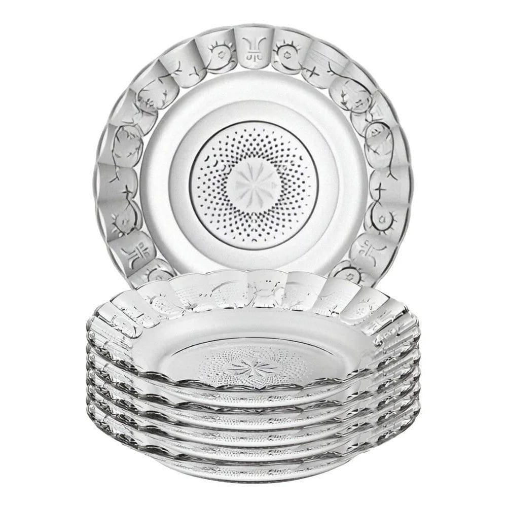 3X Jogo De Pratos Fundos Egípcio 6 Estrela Transparente