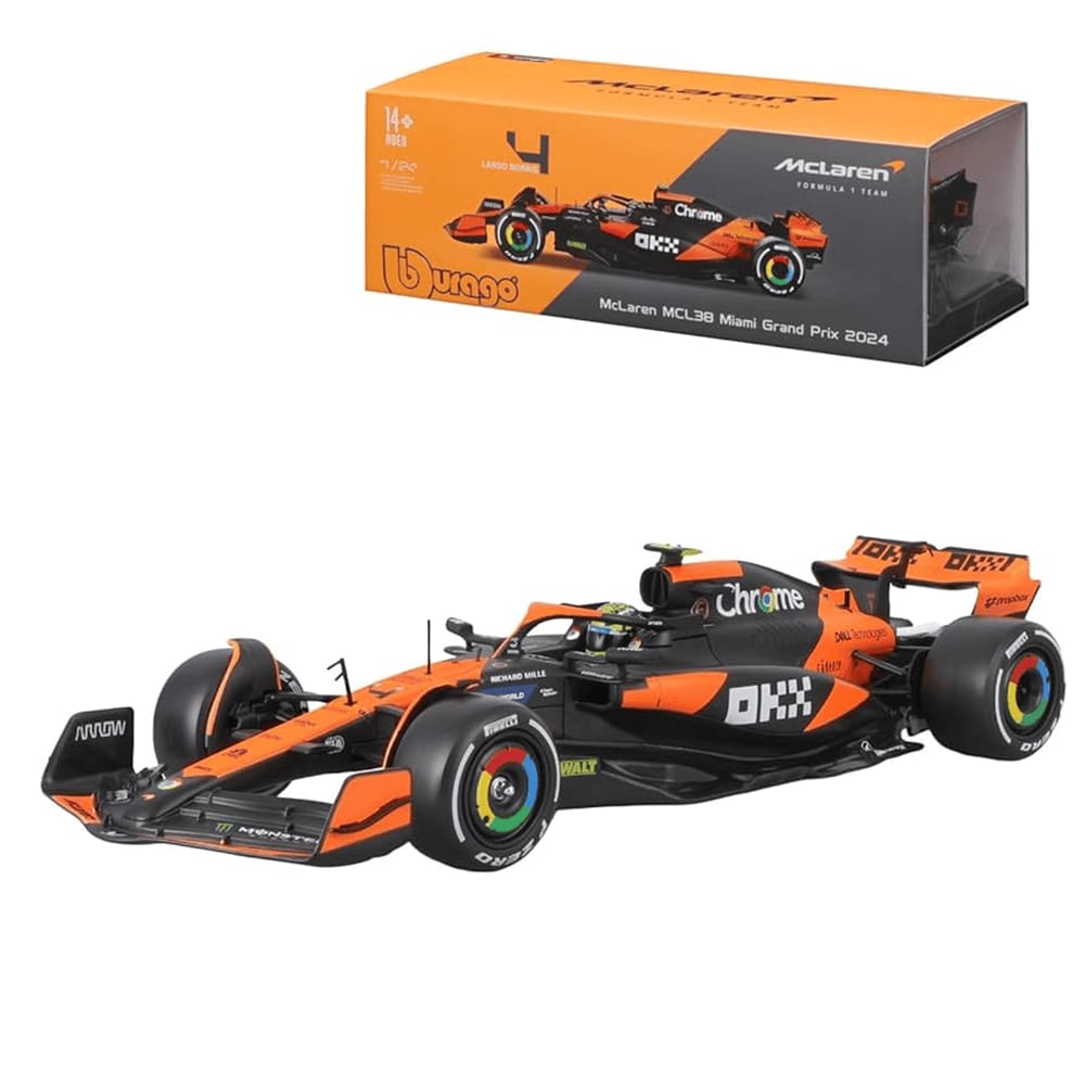 Miniatura BBurago F1 24 McLaren MCL38 Norris 4 C/Piloto 1:24