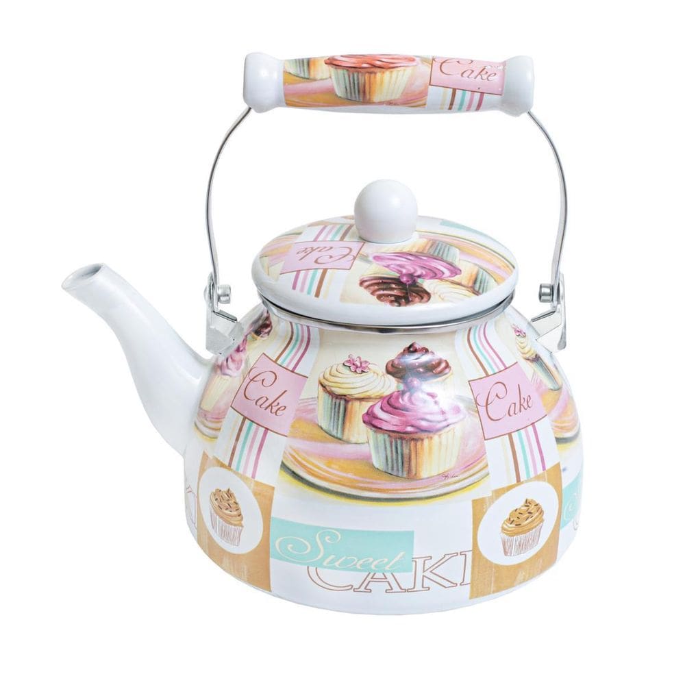 Chaleira Esmaltada Decorada Charm 2,5 Litros Fogão Indução