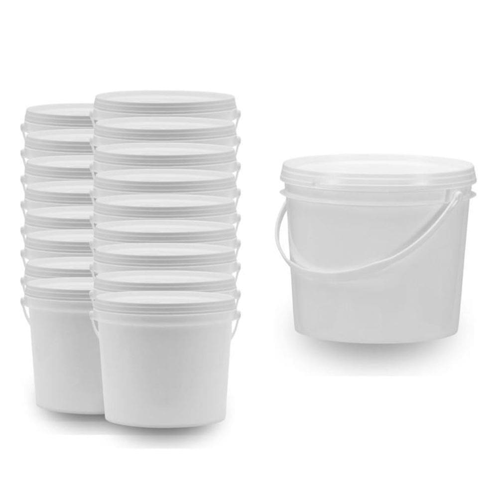 Balde 1.8 Litros Branco Para Alcool Em Gel 9 Pçs