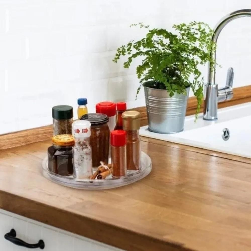 2X Suporte Organizador Giratório Porta Temperos Acrílico Art
