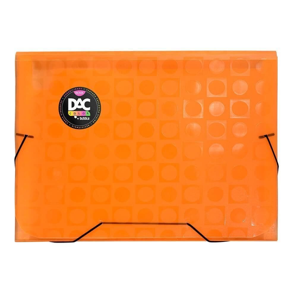 Pasta Sanfonada A4 12 Div. Bubble Neon Laranja Dac