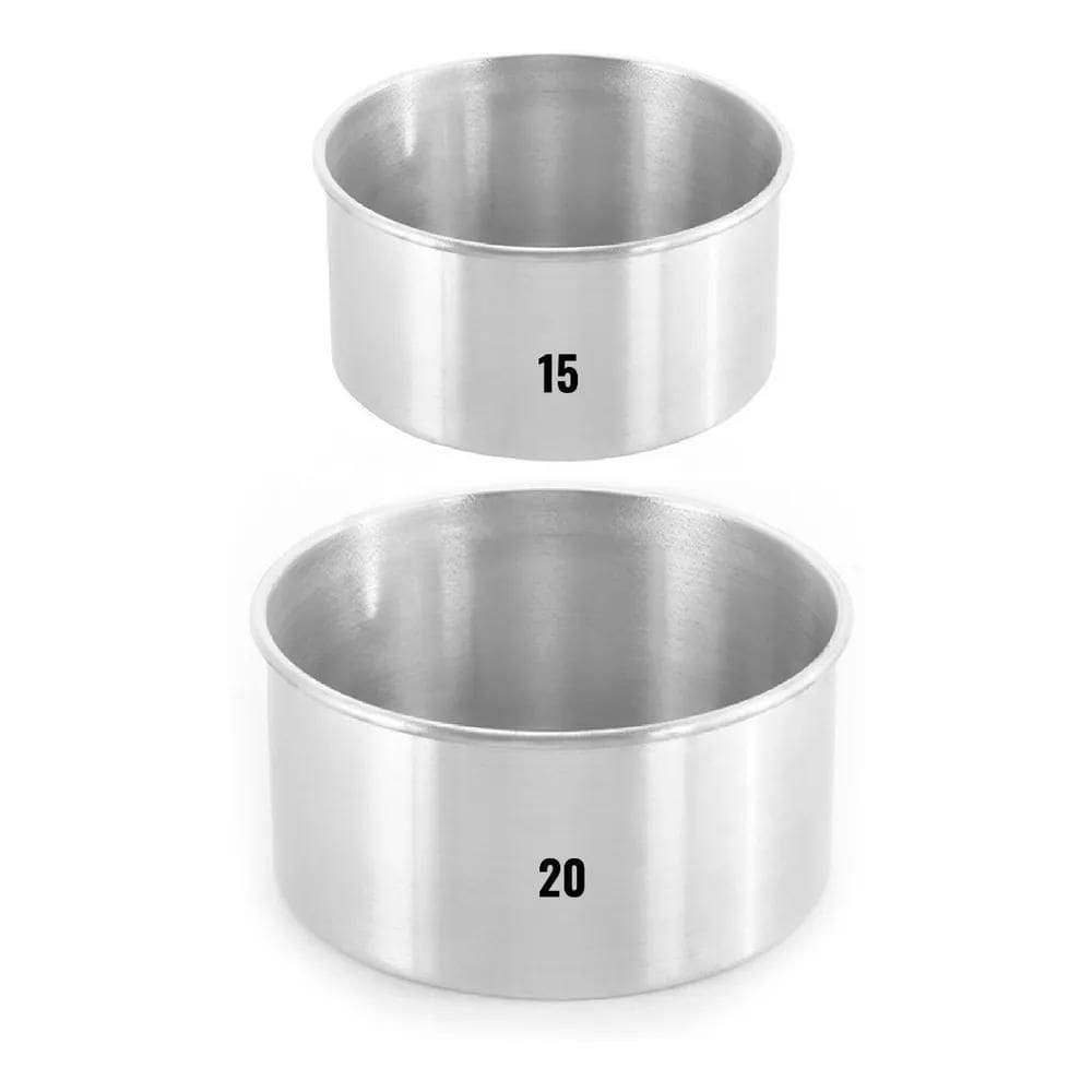 2X Jogo 2 Forma Assadeira Bolo Redonda Alta 15 E 20X10 Cm -
