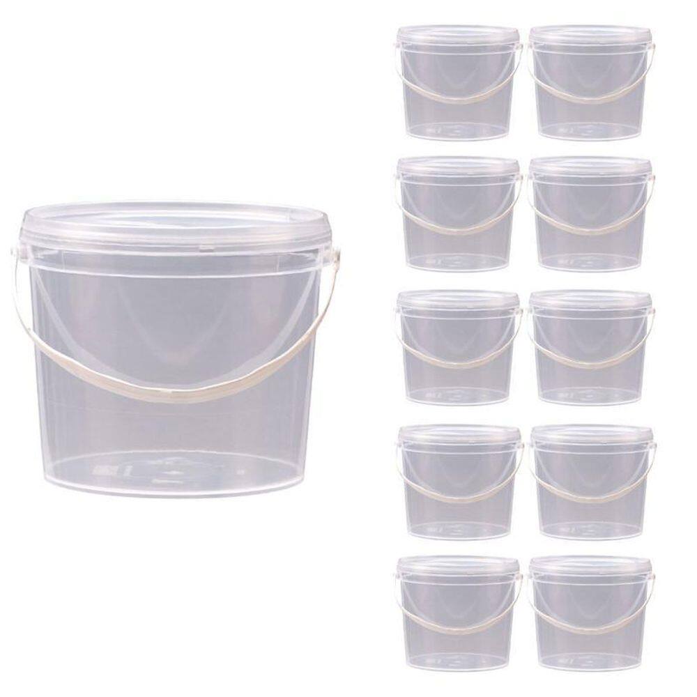 Balde De 1.8 Litros Transparente 10 Pçs