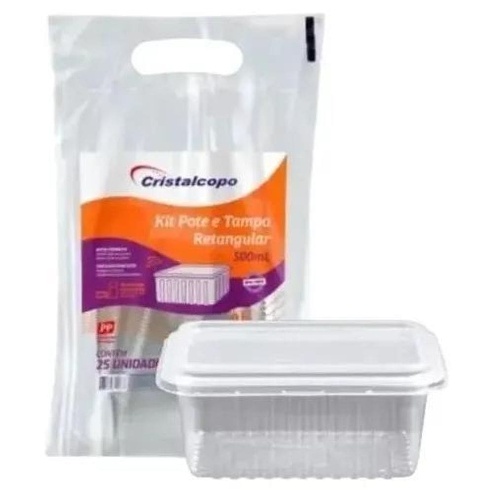 2X Pote Descartável 500Ml Freezer Microondas Marmita 25 Unid