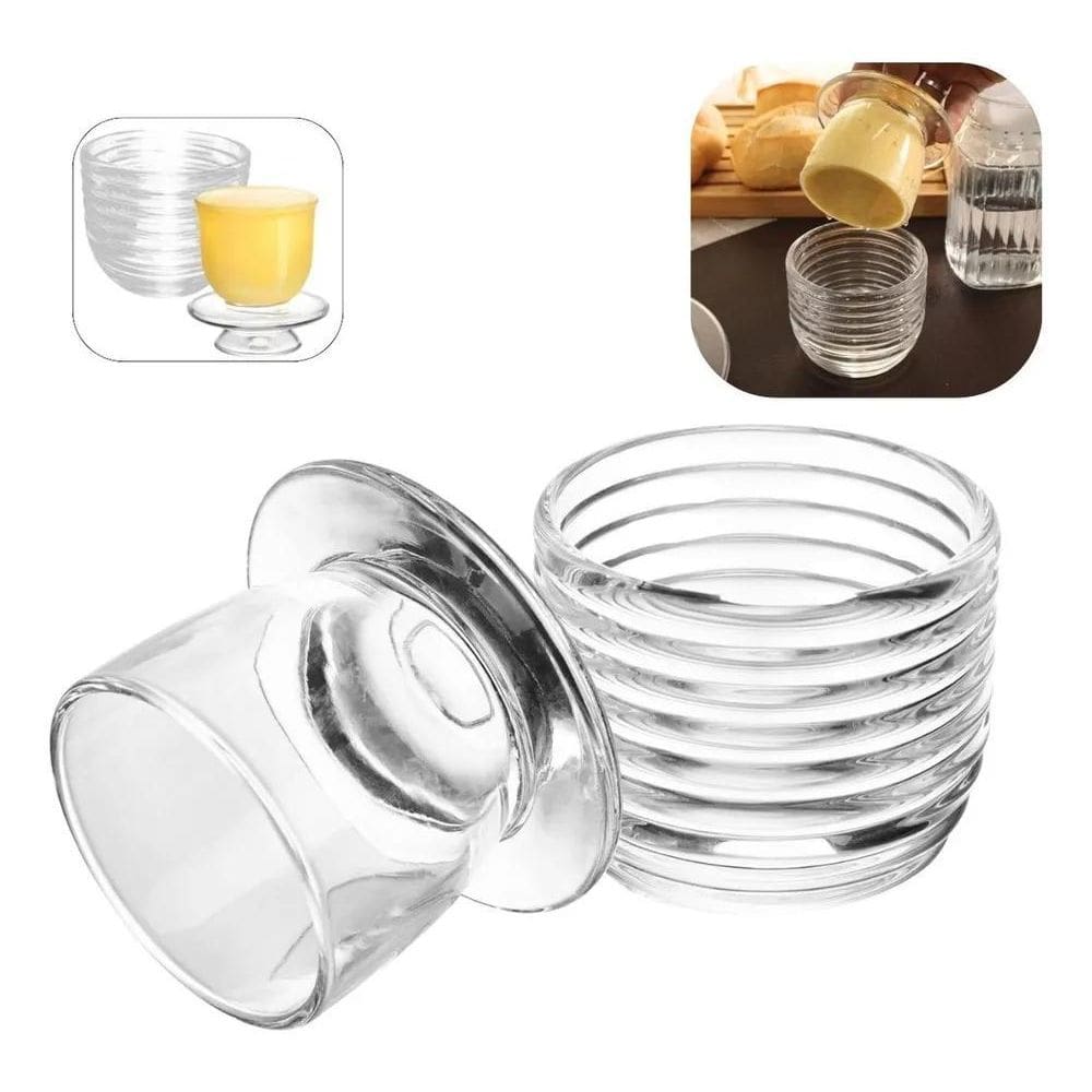 2X Mantegueira Francesa Vidro Porta Manteiga Colmeia Luxo Ly