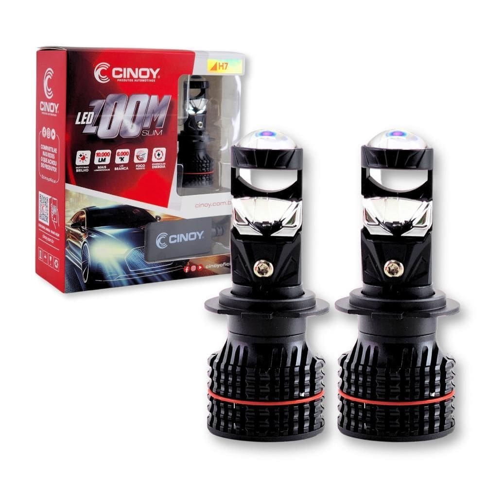 Lampada De Led Projetor H7 Led Zoom Cinoy 6000K