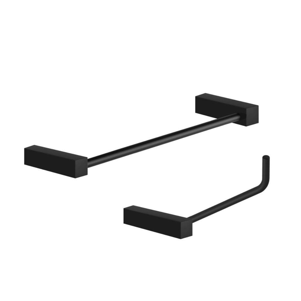 Kit Acessórios Banheiro 2 Peças Preto Fosco 2010Tr