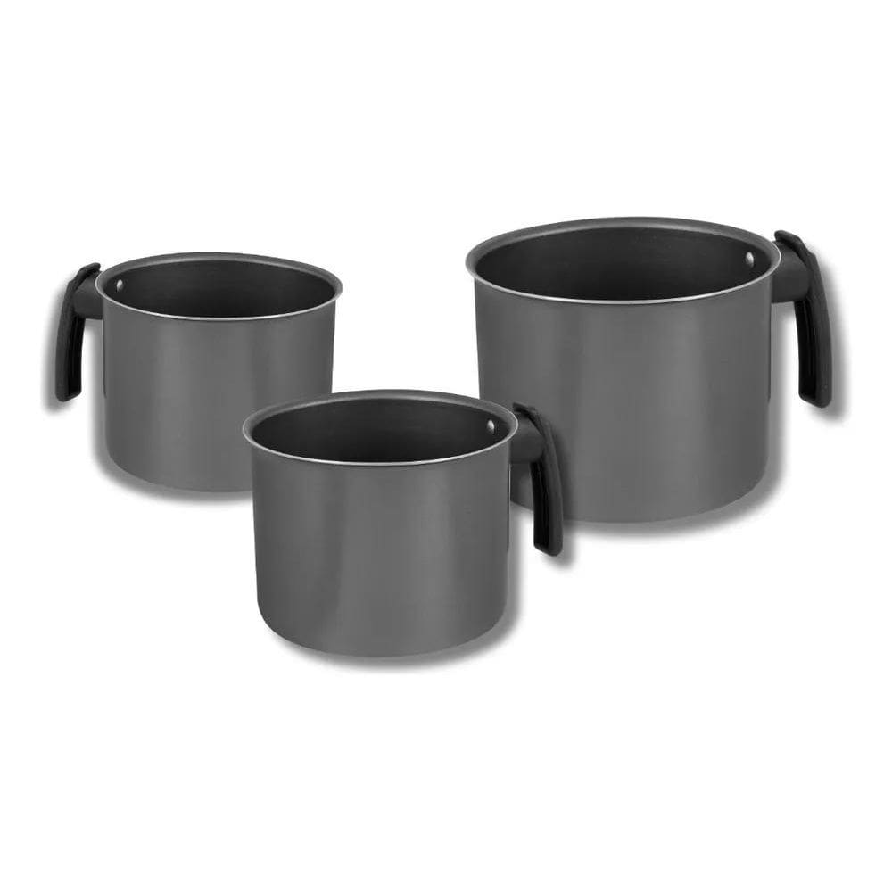 10X Jogo Canecao Leiteira Fervedor Antiaderente 3 Pç. 12/14