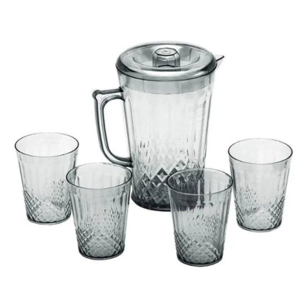 Conjunto Jarra Com 4 Copos Acrílico