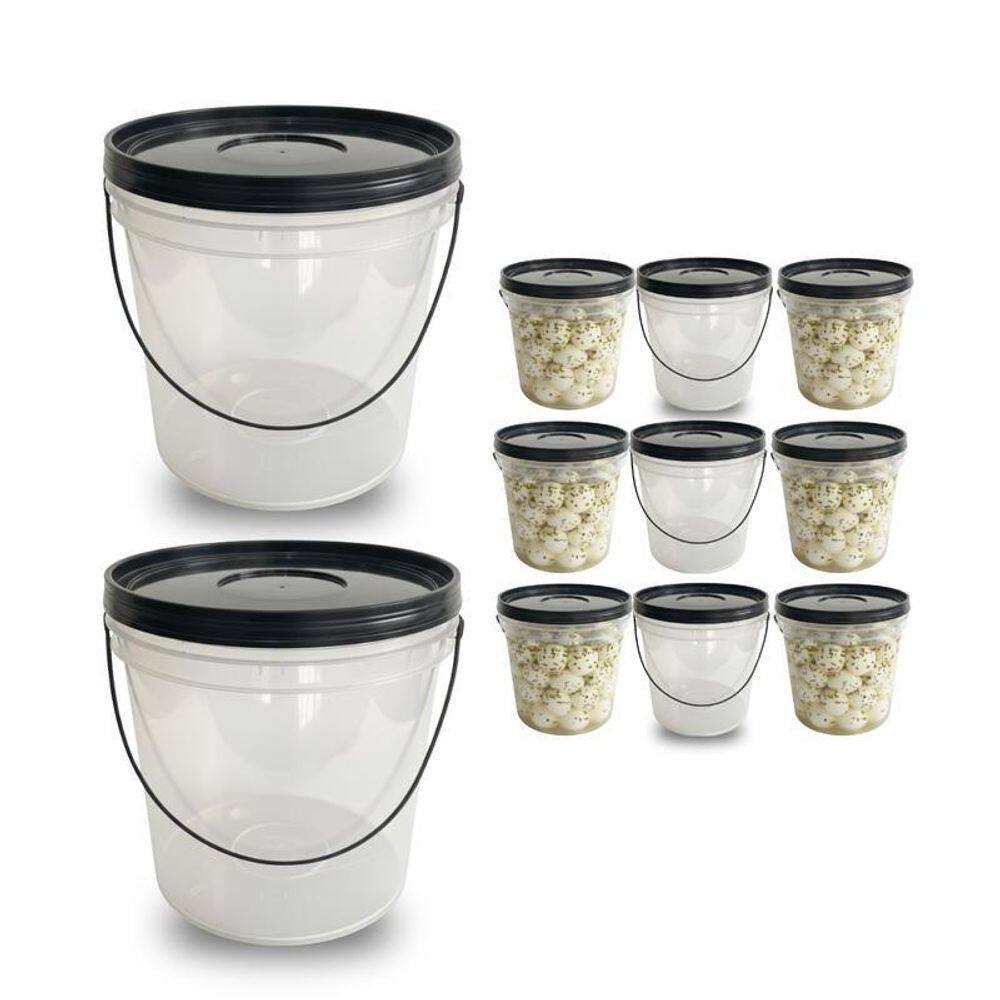Balde Transparente 3.2L Para Rolhas - 9 Pçs