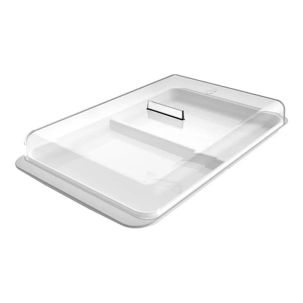 Pote Porta Frios E Queijo Fatiado Duplo Com Tampa Cor Branco