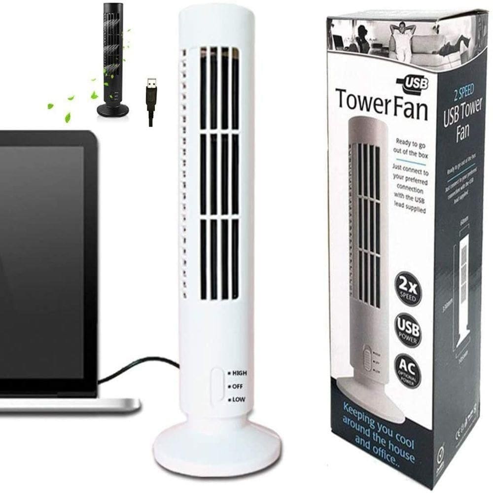 Ventilador Mesa Portátil Usb Torre Circulador Vertical 2 Cor:branco