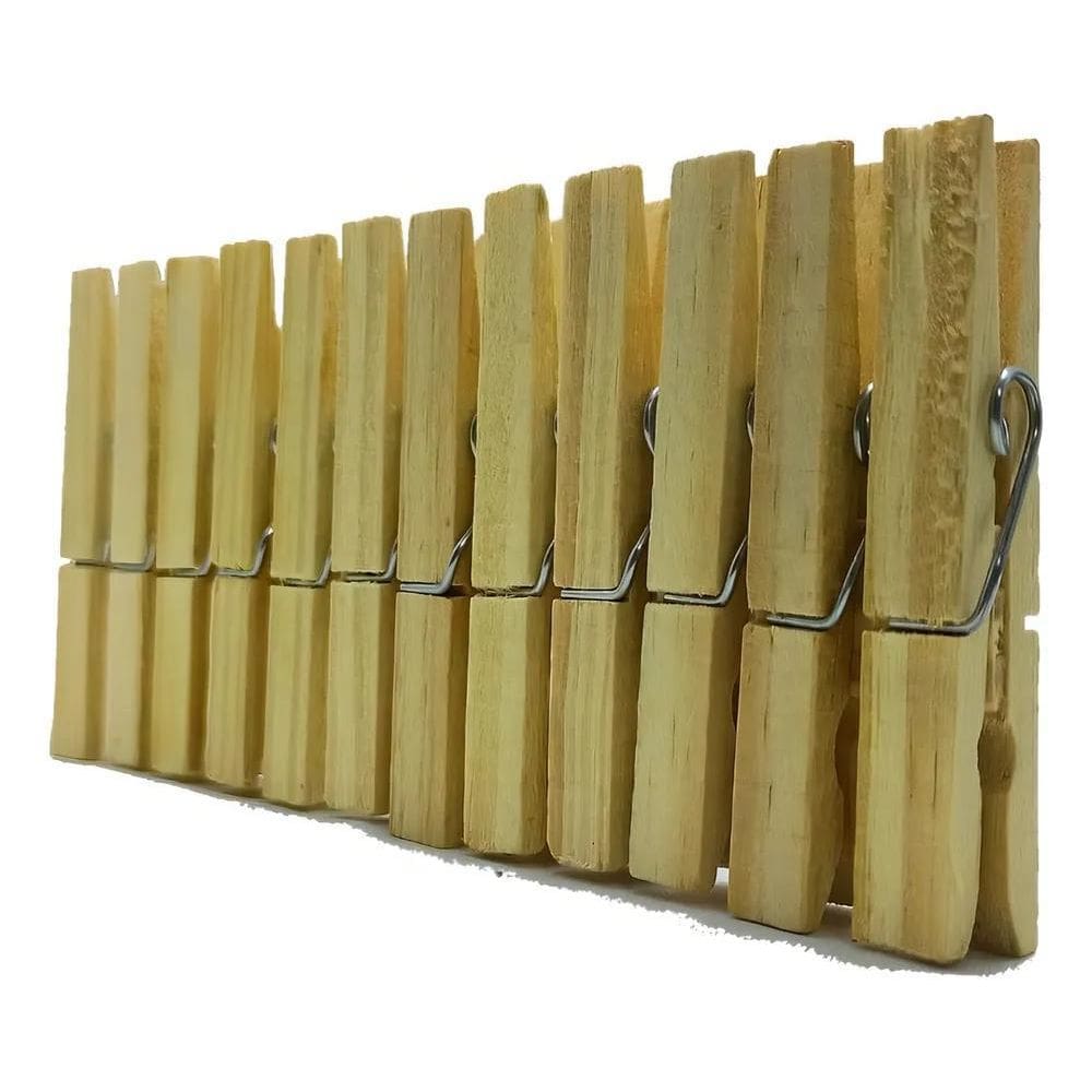 10X Prendedor De Roupa Madeira 5 Duzias