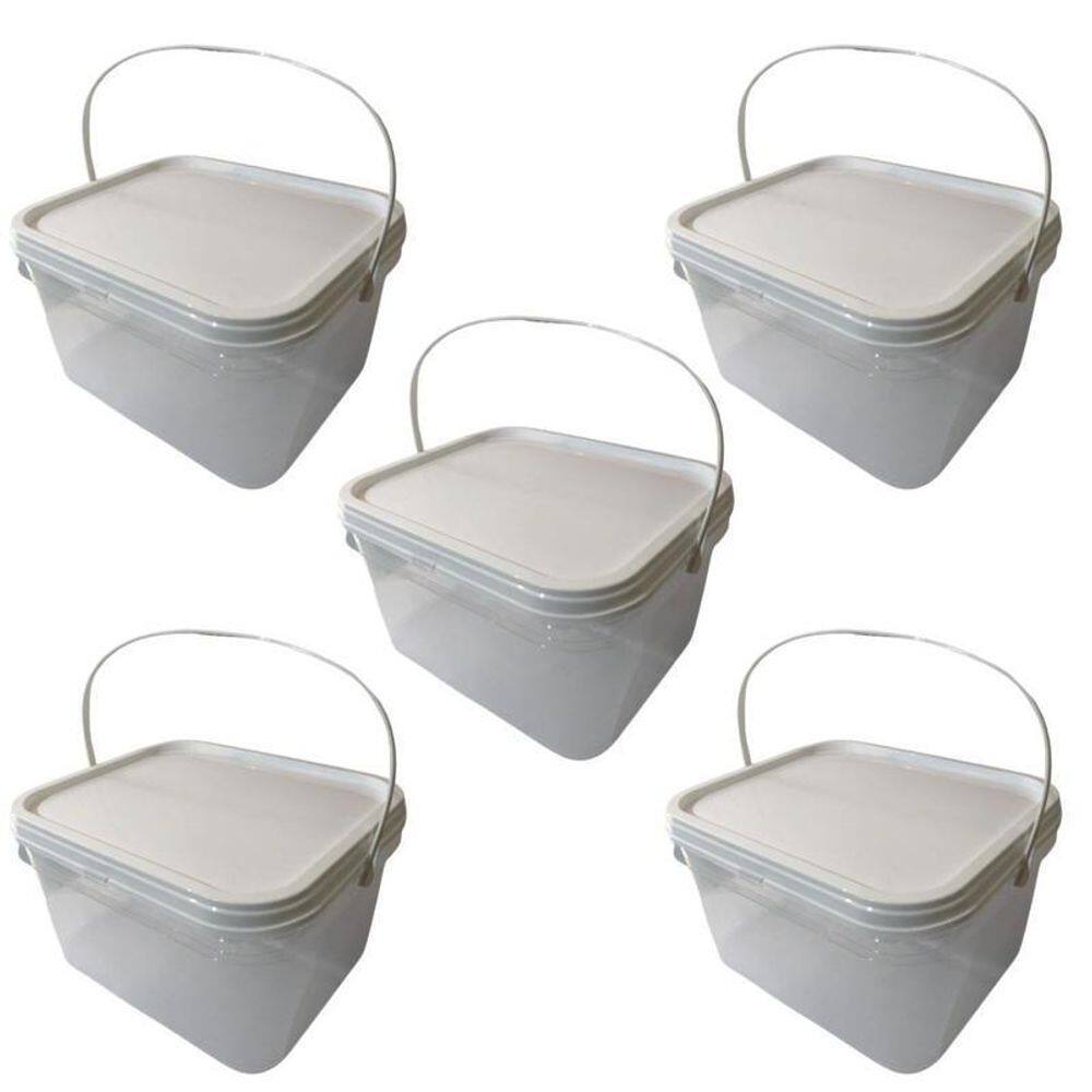Balde Para Vender 2.4 Litros Transparente-Kit 5 Pçs