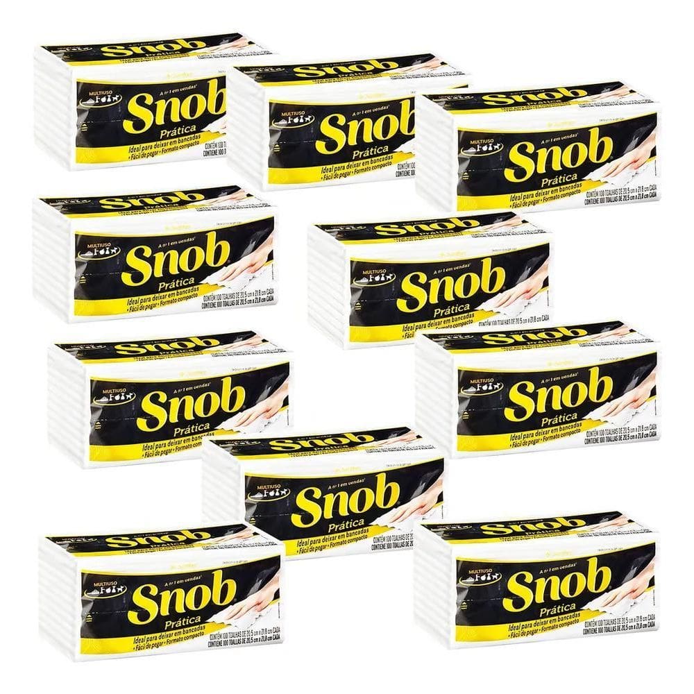 5X Papel Toalha Interfolha Folha Dupla Snob Com 1000 Folhas