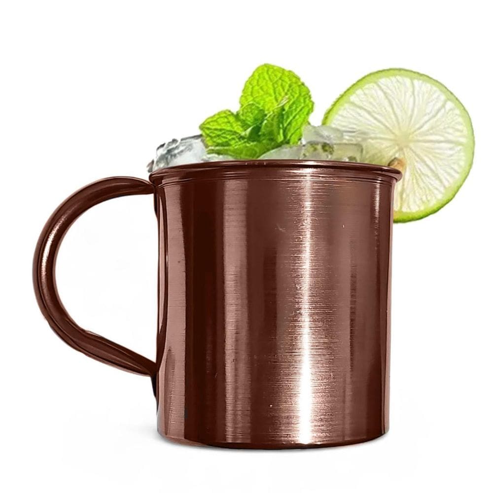 Caneca Moscow Mule Lisa Drink Top Aço Inox Premium 420Ml Ros