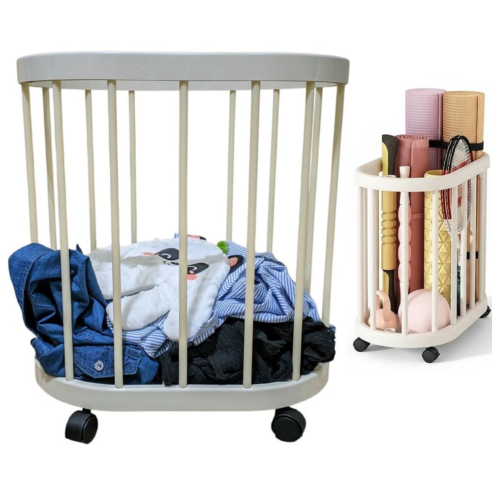 Cesto Organizador Rodinhas Multiuso Carrinho Banheiro Cozinha Casa Salao LavanderiaPorta Objetos Roupa Organizaçao