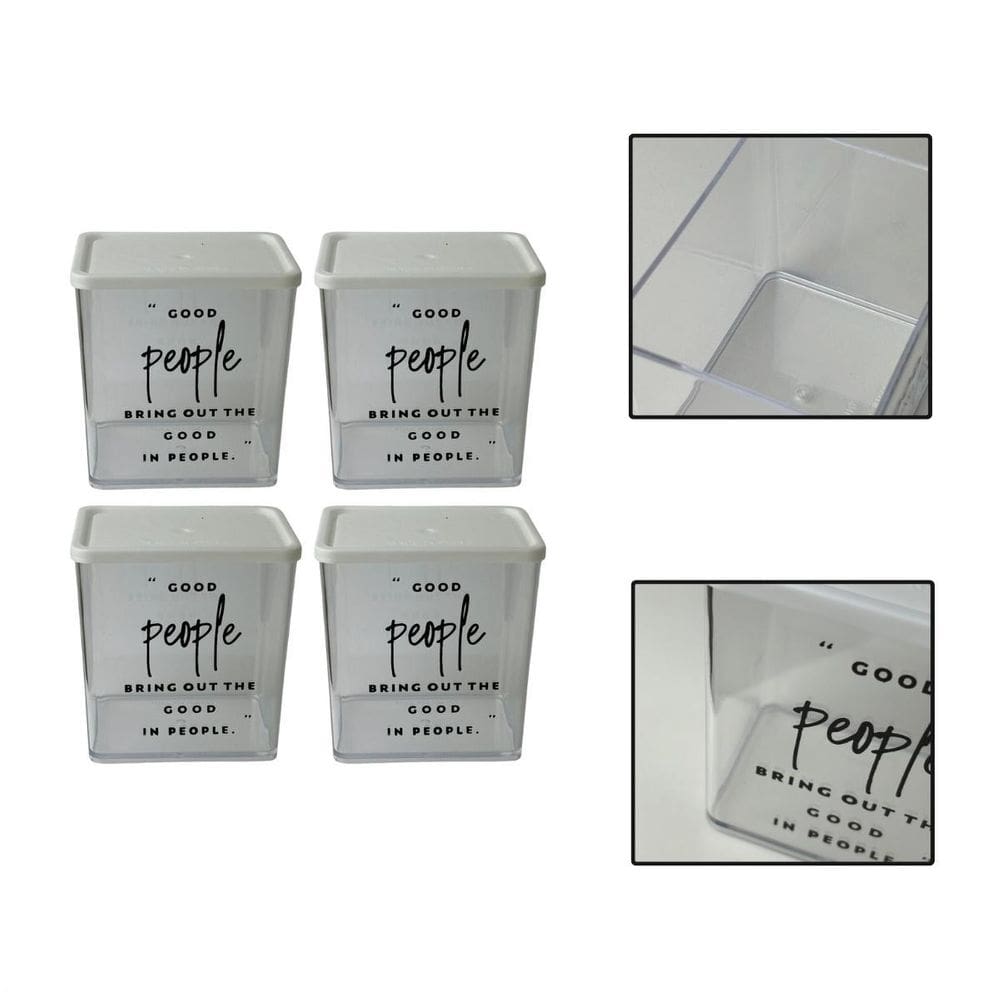 Kit 4 Potes Herméticos Organizadores Alimentos Sabão 615Ml