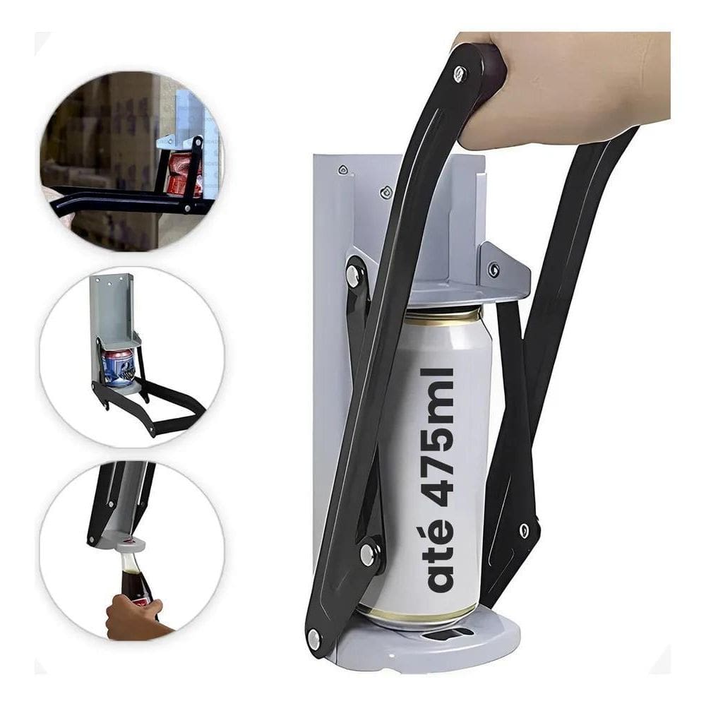 2X Amassador De Latinhas Reforçado Latas Cerveja Com Abridor