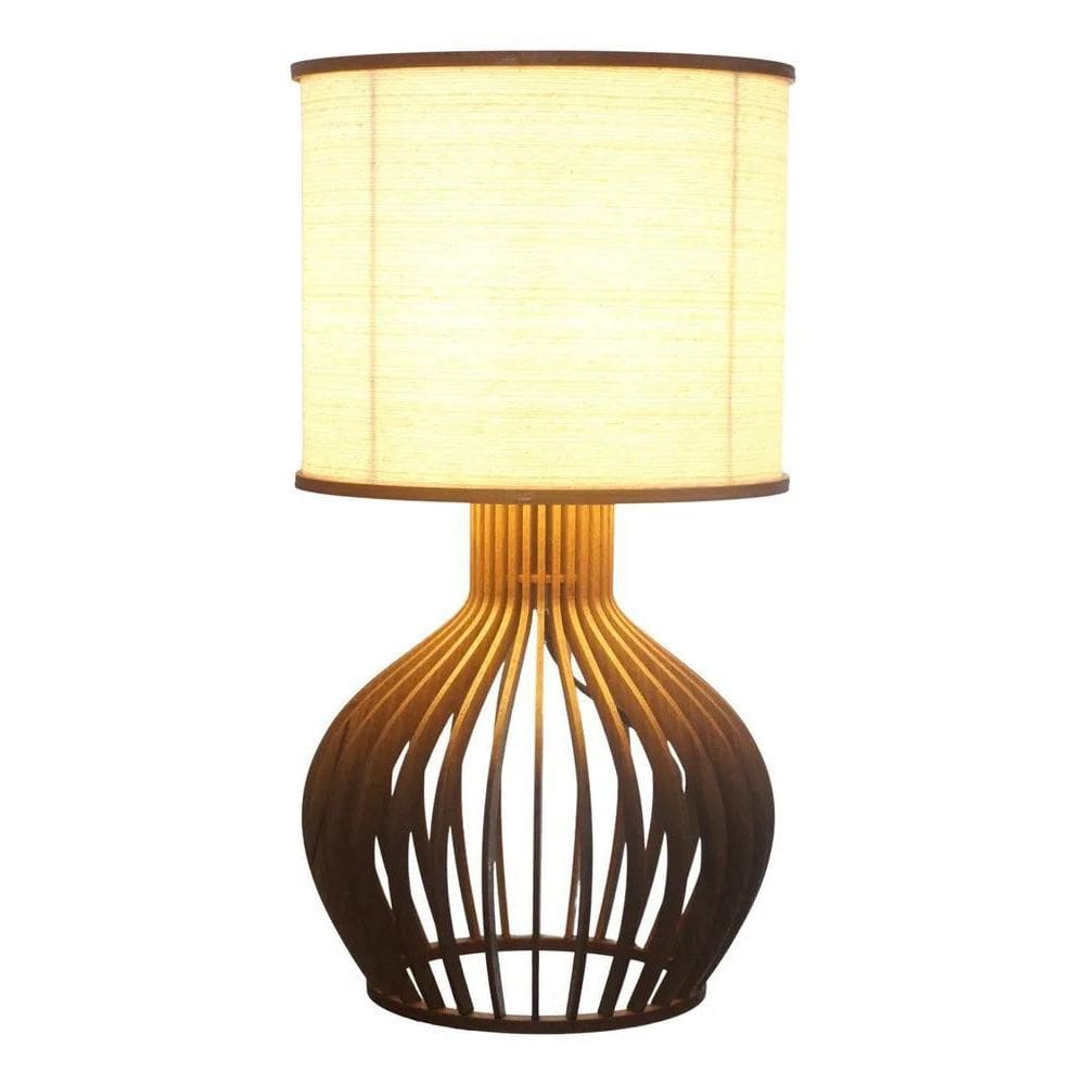 2X Abajur De Mesa Rússia P Madeira Mdf Para Quarto E Sala