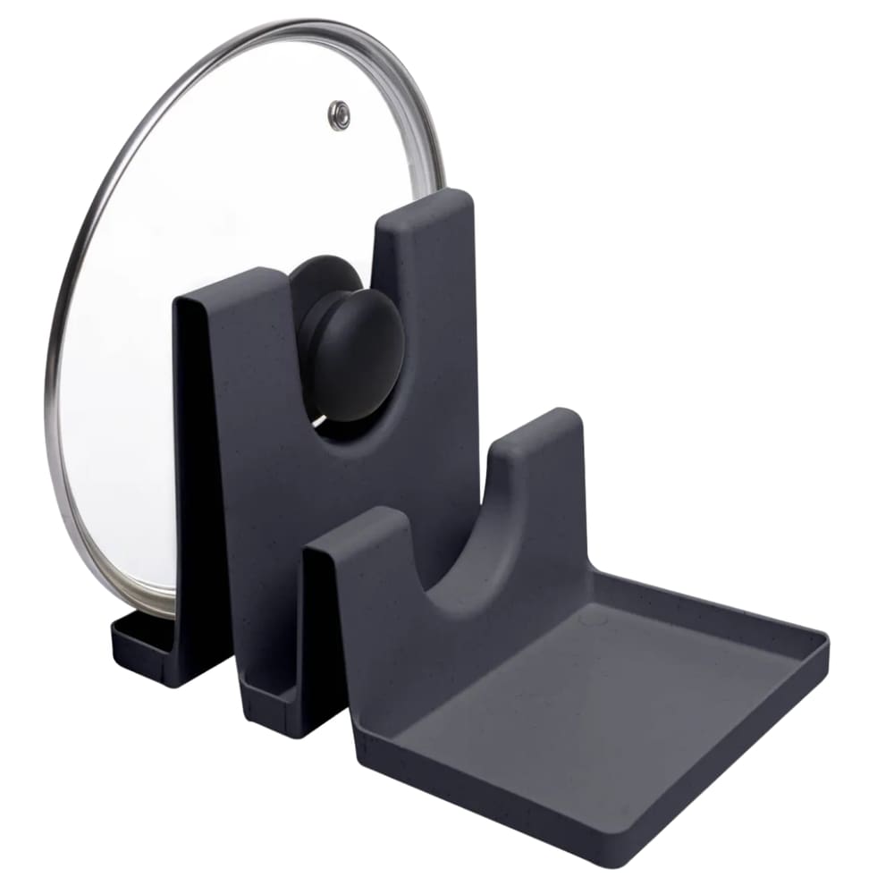 Descanso Tampas e Utensílios Bambu 22x14cm Preto Lyor