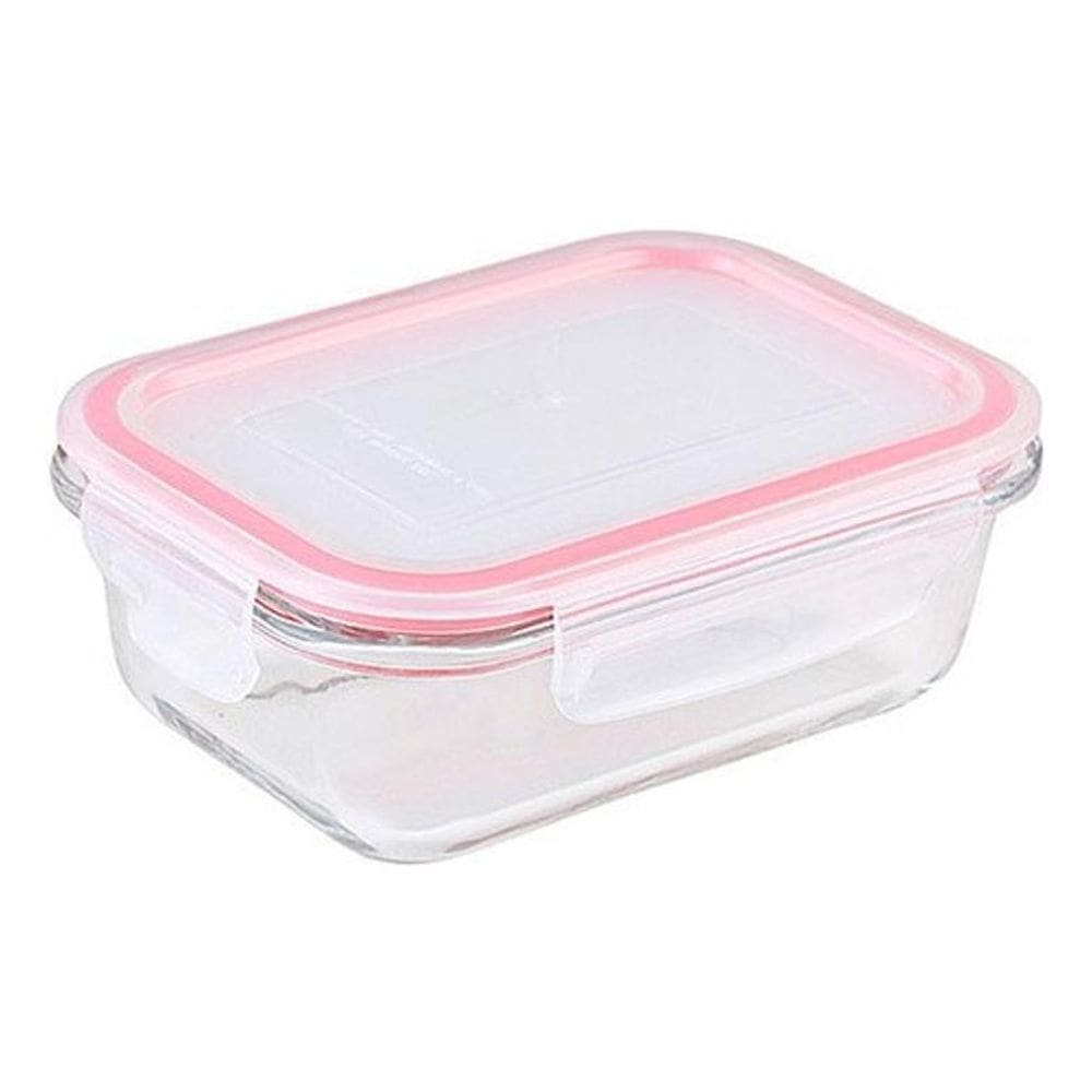 Pote De Vidro Retangular Hérmetico 370Ml Forno E Micro Ondas
