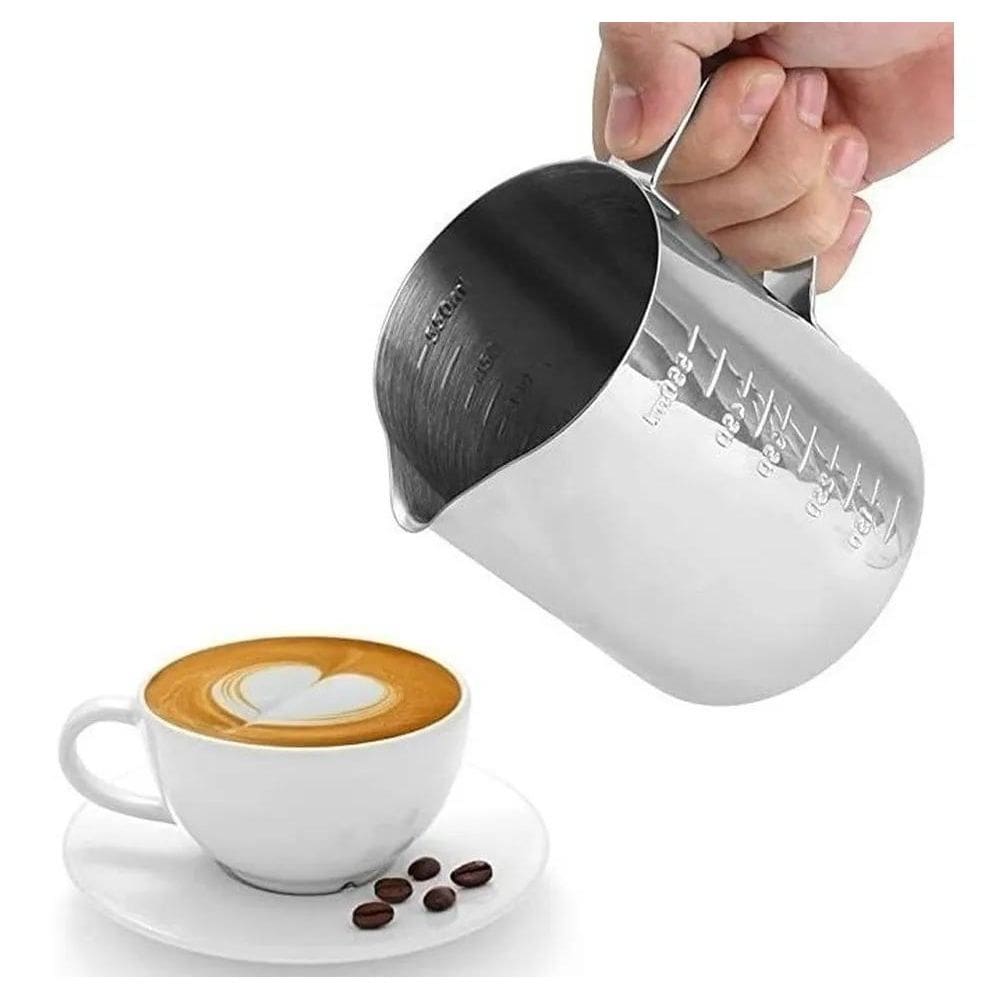 10X Leiteira Pitcher Para Cafe Barista Cappuccino 600Ml Aço